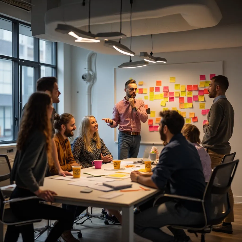 Team PsicoFutura in una discussione collaborativa e futuristica